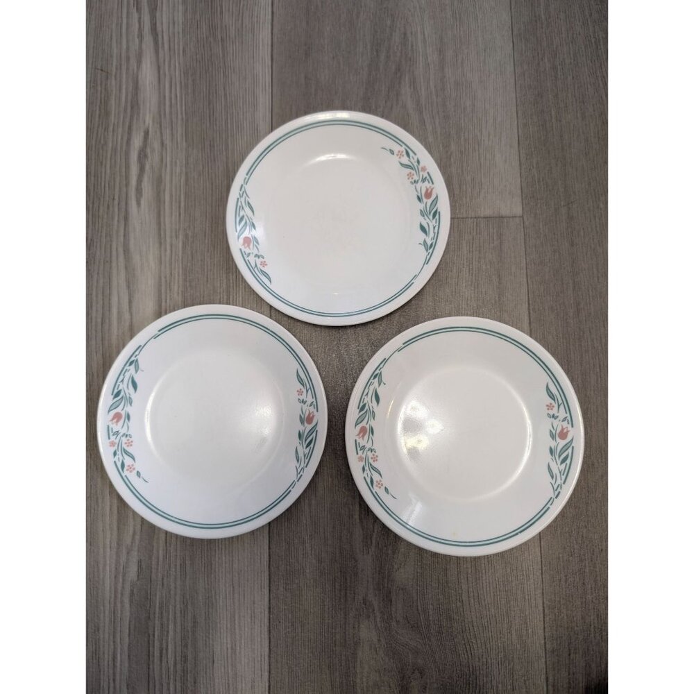 Set Of 3 Corelle By Corning 6.75" Bread & Butter Plates Rosemarie